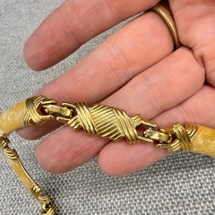 Vintage Monet Necklace Peach Swirl Enamel Gold Tone Xs 17 Inches