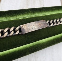 Vintage Napier 925 Sterling Silver ID Engraved Nameplate Curb Link Bracelet