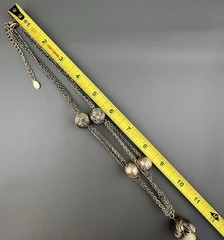 Vintage Tassel Necklace Faux Pearl Beaded Gold Tone Signed Bijoux Terner 21”
