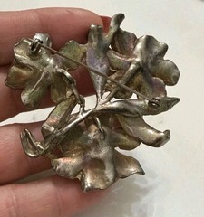 Vintage Pot Metal 1930s Floral Brooch Unsigned