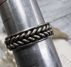 Vtg Twisted Cable Ring Sterling Silver 925 Band Size 10.25 Men Woman Jewelry 🖤