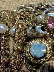 Vintage West Germany Opal Glass Pink Necklace Marked Nice Costume Jewelry 24″