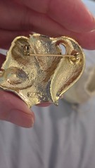 Rare AJC American Jewelry Bubble Gum Girl Brooch Gold Tone Pink Bubble Signed