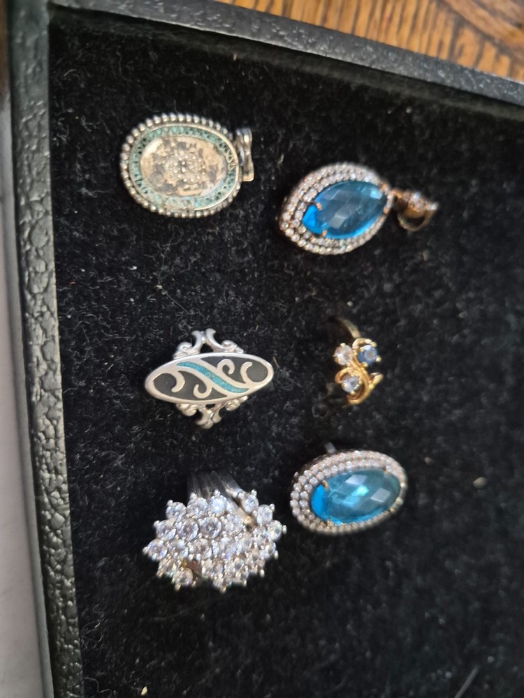 vintage sterling silver rings and pendant