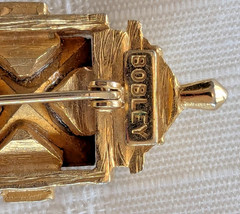Vintage Bobley Victorian Revival Lamp Post Lantern Brooch large Rhinestone R110