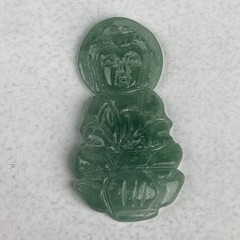 Imitation Jade Kuan Yin Pendant Only Unbranded 1.25″ Costume Jewelry Pendant