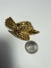 Vintage Gold Tone Bird Brooch Pin