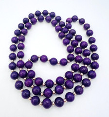 Vintage Beaded Purple Amethyst Necklace 30 in