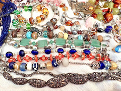Artisan Estate Jewerly VTG/Now Glam Art Glass Woven Big Statement Boho