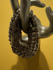 Gold Tone 7 Multi Strand Beaded Stretchable Bracelet