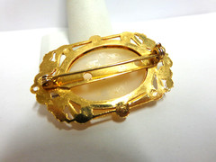 vintage cameo y gold plated hd carved sz 1.75 in tall wtg 11.3 grams bust