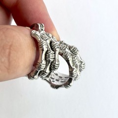 Arthur Court Aluminum Hoop Earrings .75 In Multi Bamboo Discontinued Jewelry