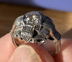 Art Deco 14k White Gold Diamond Wedding Engagement Ring Set Handcrafted Filigree