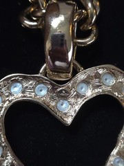 Vtg 1980s BIJOUX GIVENCHY Pearl Heart Necklace & NWT Clip-On Earrings Set