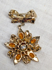 5 Pc Vintage Brooch & Earrings Lot 1960’s Dangle Brooch Clip ons All Coro Pieces