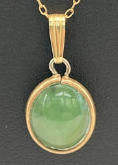 Vintage Sorrento 12k Gold Filled Jade Pendant and 20″ Chain Necklace