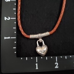Brighton Puffed Heart Necklace Silver Tone 16-18″