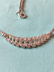 Vintage Clear Glass Rhinestone Choker Necklace 15 in Chain Silver Tone