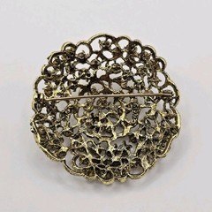 Vintage Weiss Designer Signed Brown Dark Rhinestone Brooch Pin 2″ *READ*