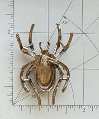 Spider vintage style brooch pewter tone metal