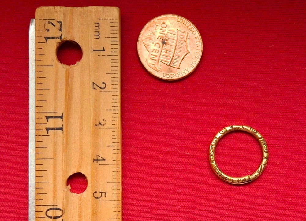 Large Antique Gold Filled SPLIT RING 17.3or Albertina Watch FOB Finding #2