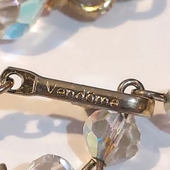 Vendome Necklace, Tagged, Aurora Borealis Crystals wrapped in goldtone chain