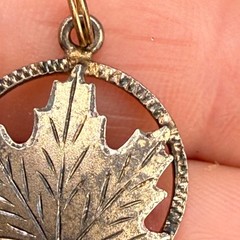 Vintage Signed Sterling Silver Maple Leaf Pendant Canada