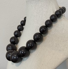 Chunky Brown Bead Vintage Talbots Gold-tone Magnetic Clasp NecklaceFor Women