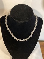 Vintage AB Crystal Glass Necklace stamped Japan – one strand 15″ end to end