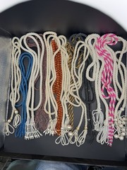 Lot 13 Vintage Beaded Scarf Necklaces Faux Pearl Tassel Multi Color