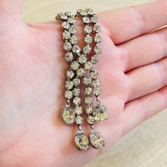 Tassel Necklace VTG Jeweled Austrian Crystal Rhinestone Art Deco Sparkly Choker