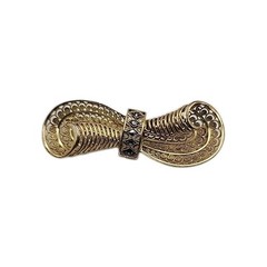 Vintage Gold Vermeil Sterling Germany Art Deco Markasite Filagree Scroll Brooch