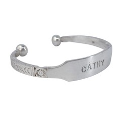 Moroccan Berber ID Cuff Bracelet | CATHY | Vintage Sterling Silver 925 | 7″