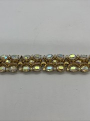 Vintage Crown Trifari Aurora Borealis Link Bracelet 7 Inches Read Description