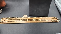 VTG Les Bernard Necklace Goldtone Cream Enamel 48″ Long Signed