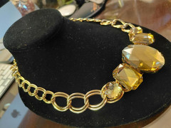 VTG champagne golden necklace 1960′