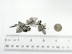 Designer OV Sterling Silver Ivy Vine Leaves Brooch Pin 925 16.5g 3.25 Inches