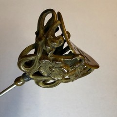 Antique Victorian Hair Stick Pin Ornate Floral Art Nouveau Monogram