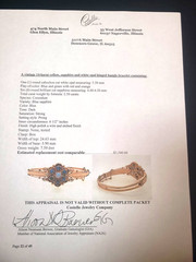 Stunning Vintage 14 KT Solid Yellow Gold Bracelet with White Opal and Sapphires