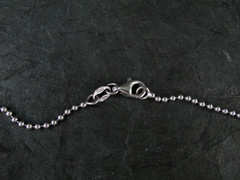 VINTAGE STERLING SILVER PUFFY CRESCENT MOON PEBBLED PENDANT NECKLACE ITALY CHAIN