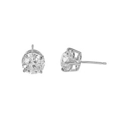 EGL Certified 3.51 Carat Old European Diamond White Gold Stud Earrings