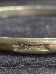 Mexico 925 Sterling Silver Fish Star Stamped Bangle Bracelet 8.25″ 16.77g