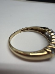 Vintage 10k 2 Row Tension Set Champagne Diamond Ring Size 8