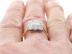 Art Deco Style 2CT Round Lab Created Diamond Cocktail Wedding 14K Gold FN Ring