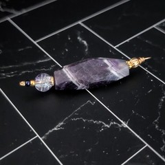 Vintage Pendant Large Statement Purple & Gold Tone – No Chain Included