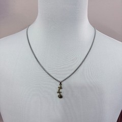 Vintage Bronze Gecko Pendant Box Chain Necklace