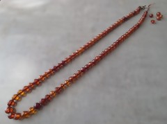 Antique Natural Baltic Amber Faceted Beaded 22″ Necklace 16.9g as/is