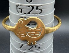 Vintage West African Ashanti Brass Sankofa Bird Cuff Bracelet