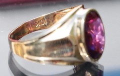 10k yellow gold ring 2.50ct Amethyst size 8.25 solitaire 4.15gr scr2363