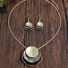 Bohemian Retro Jewelry Set Handcrafted Earrings Necklace Women Holiday Gift